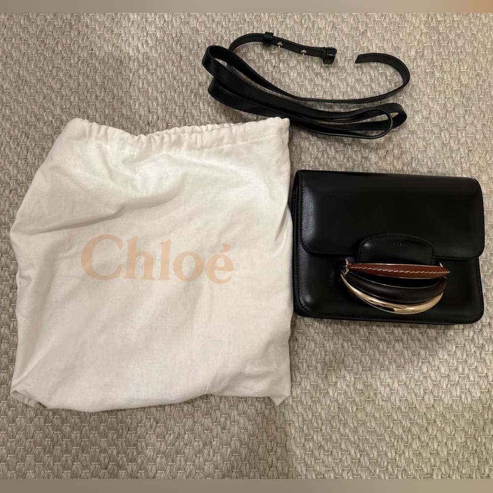 Chloe Katie Crossbody Bag - Black Leather - Picture 8 of 12